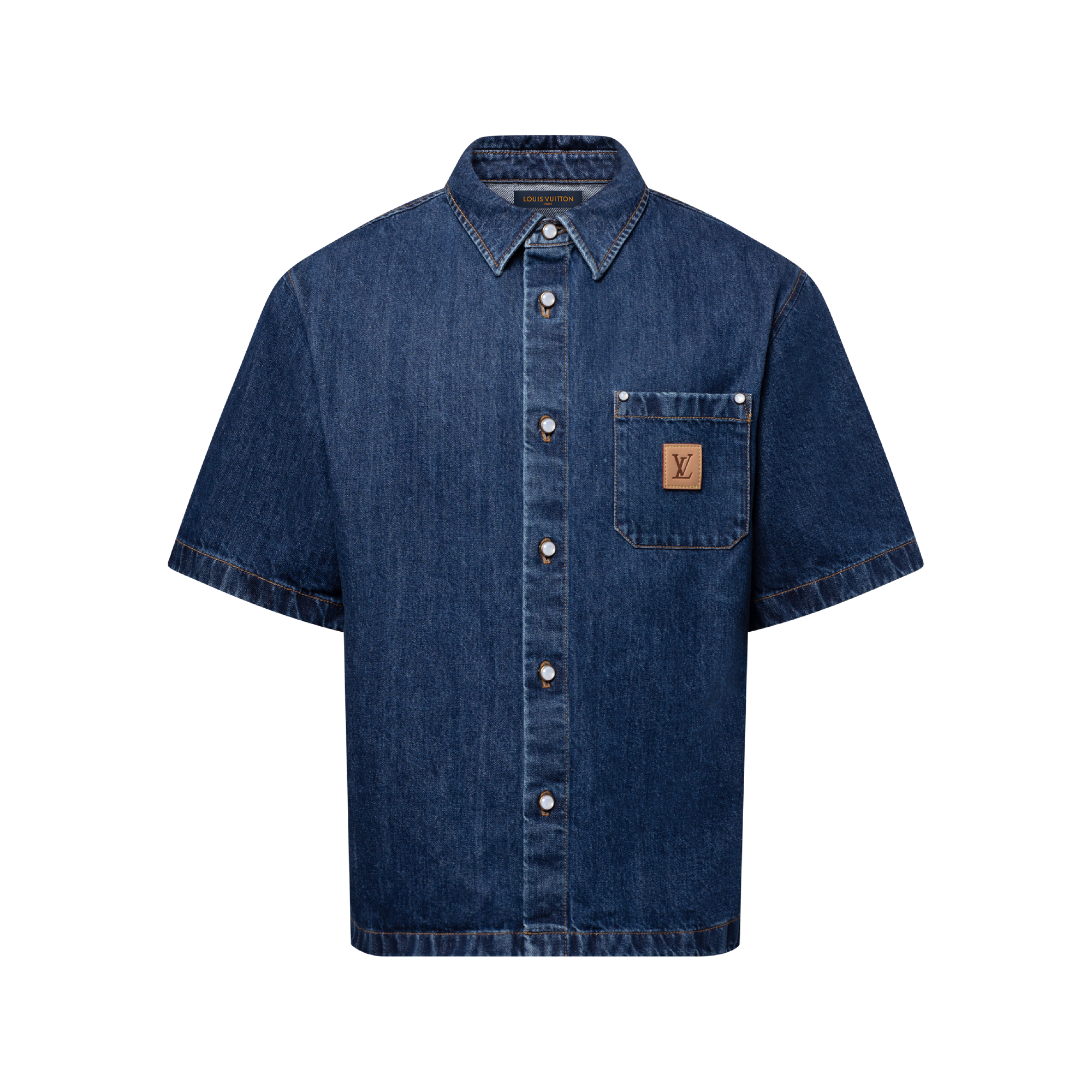 Signature Denim Short-Sleeved Shirt - Luxury Blue | LOUIS VUITTON